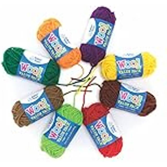 FE606 Autumn Colours Craft Wool Value Pack - Pack of 8, Autumnal Coloured Knitting Yarn for Arts and Crafts Supplies for Kids for Introduction to