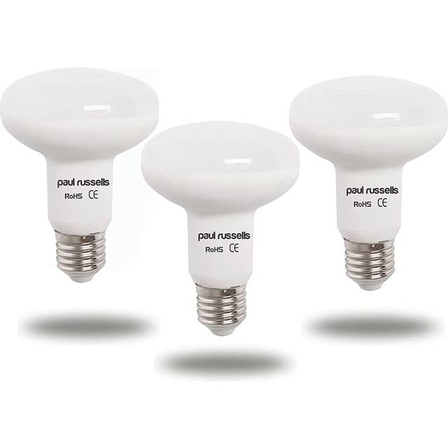 3 Pack 9W Reflector LED Light Bulbs E27 ES Edison Screw Paul Russells Bright 9W=80W Spotlight R80 Spot Light 120 Beam Lamp 6500K Day Light 80W Incande
