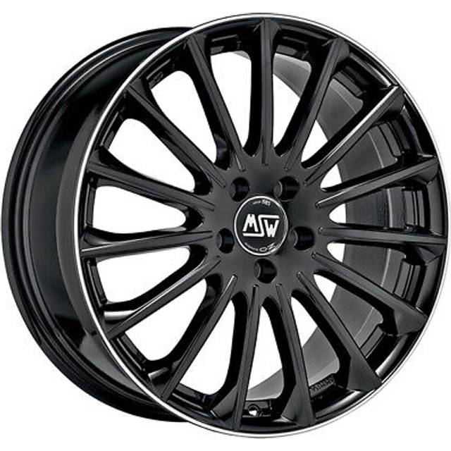 MSW 30 Alloy Wheels In Gloss Black Diamond Lip Set Of 4 - 18x7.5 Inch ET33 5x112 PCD Gloss Black Diamond Lip, Black