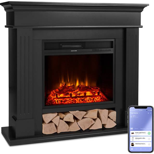 Klarstein 109cm W Electric Fire - Black (101cm H X 109cm W X 36.5cm D)