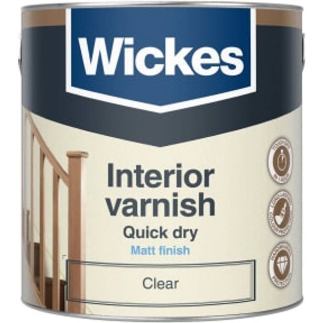 Wickes Quick Dry Interior Matt Varnish - Clear - 2.5L