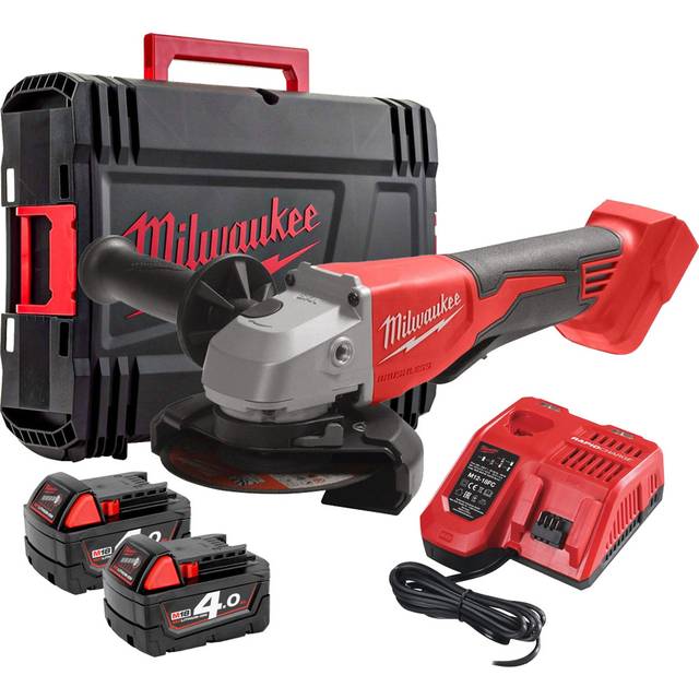Milwaukee M18BLSAG115XPD-402X 115mm Brushless Angle Grinder 2 x 4.0Ah in Red