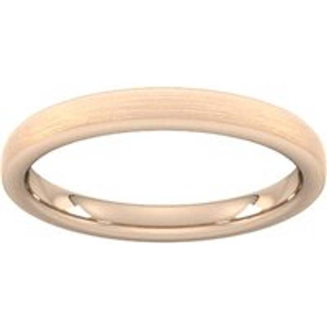 2.5mm Flat Court Heavy Polished Chamfered Edges With Matt Centre Wedding Ring In 9 Carat Rose Gold - Ring Size O
