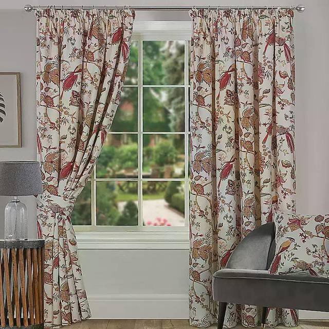 Home Curtains Kensington Pair of Pencil Pleat Lined Curtains - Terracotta