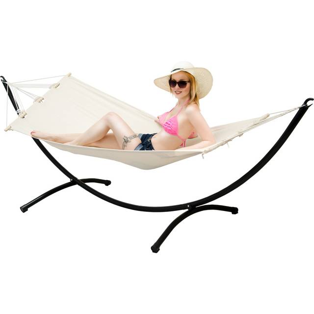 Amanka - Hammock with Stand 300x100 Garden Lounger Hanging Swing with Metal Frame