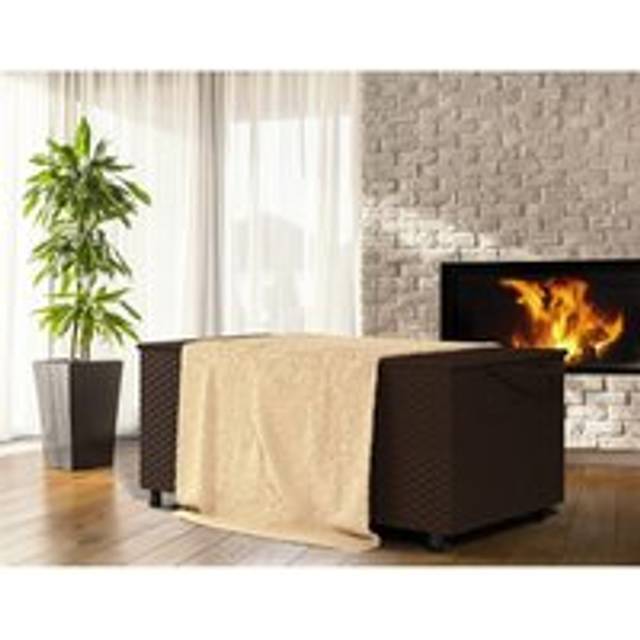 Rattan Garden Storage Box Brown 117x53x60cm