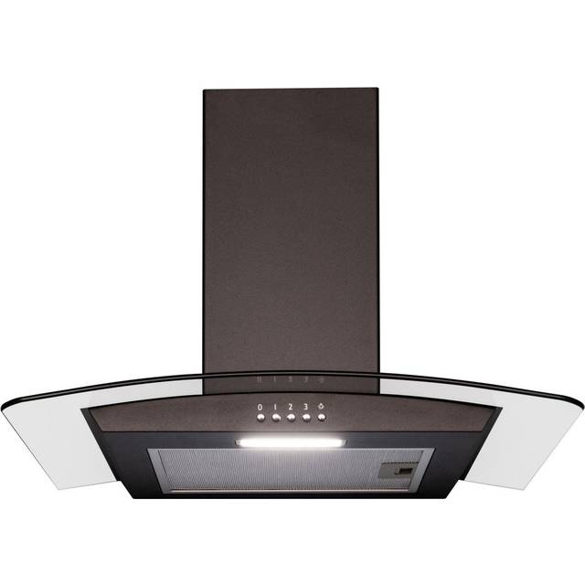 SIA 60cm Curved Glass Black Chimney Cooker Hood Kitchen Extractor Fan