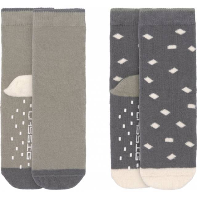 Casual unisex barn mysiga bär halkfria strumpor, OLIV, 19-22 EU