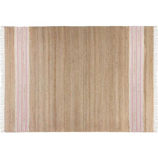 Jute Area Rug 160 x 230 cm Beige and Pastel Pink MIRZA