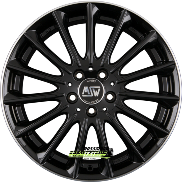 MSW 30 Alloy Wheels In Gloss Black Diamond Lip Set Of 4 - 18x7.5 Inch ET40 5x114.3 PCD Gloss Black Diamond Lip, Black