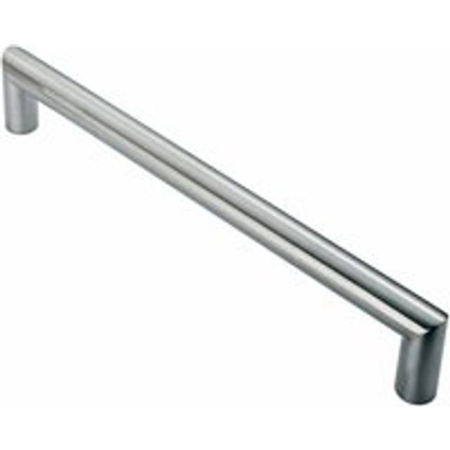 Mitred Round Bar Pull Handle 106 x 10mm 96mm Fixing Centres Satin Steel