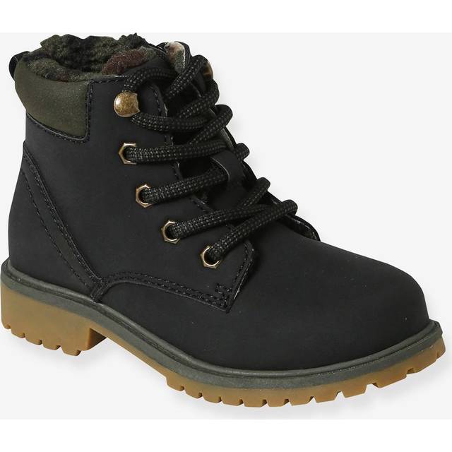 Furry Boots with Laces & Zips for Children black