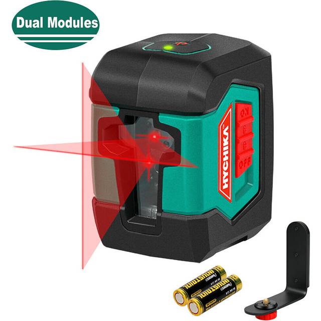 Laser Level, HYCHIKA 15M Self-Leveling Line Laser with Double Laser Module, 360  Laser with 2 Lines Horizontal/Vertical