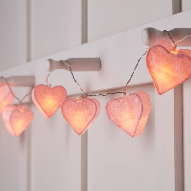 10 LED Paper Heart Battery Fairy Lights - Warm White