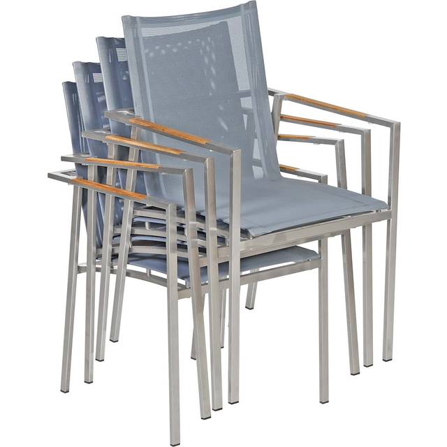 Garden chair Monza set of 4 grey stackable