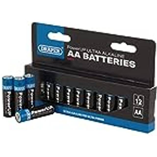Draper 03972 PowerUP Ultra Alkaline AA Batteries (Pack of 12)