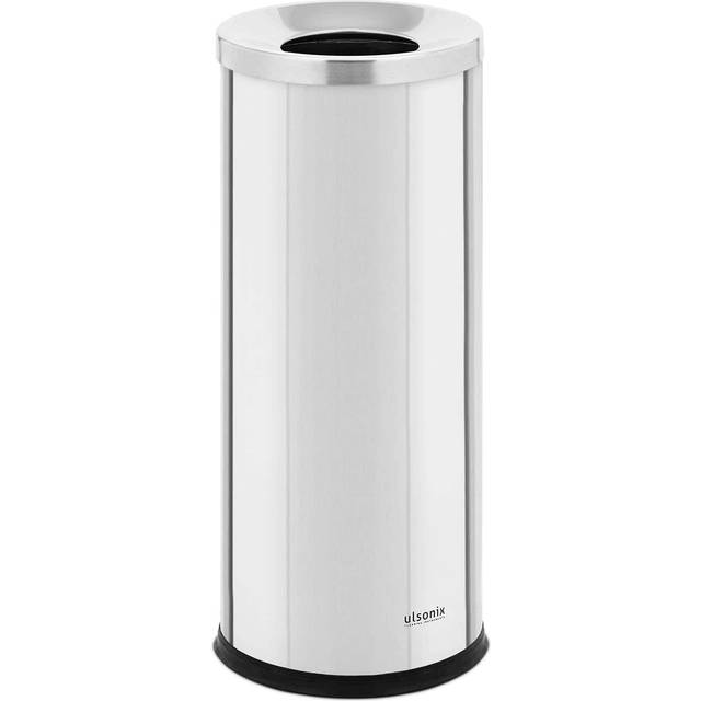 ulsonix Rubbish Bin - round - stainless steel / galvanised steel - silver ULX-GB26