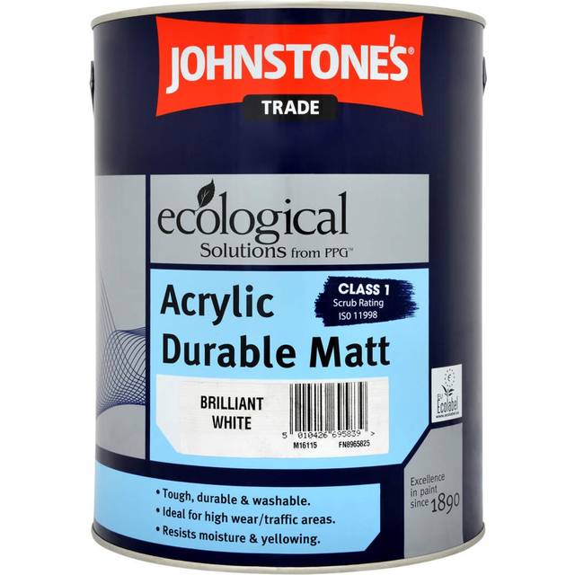 Johnstones Trade Acrylic Durable Matt - Brilliant White - 5 Litre