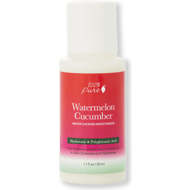 100% PURE Watermelon Cucumber Water Locking Moisturizer Natural Facial Hydration Boost with Hyaluronic Acid Replenishing Anti Aging Face Cream &