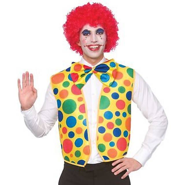 Adults Clown Waistcoat & Bow Tie Circus Accessory Set