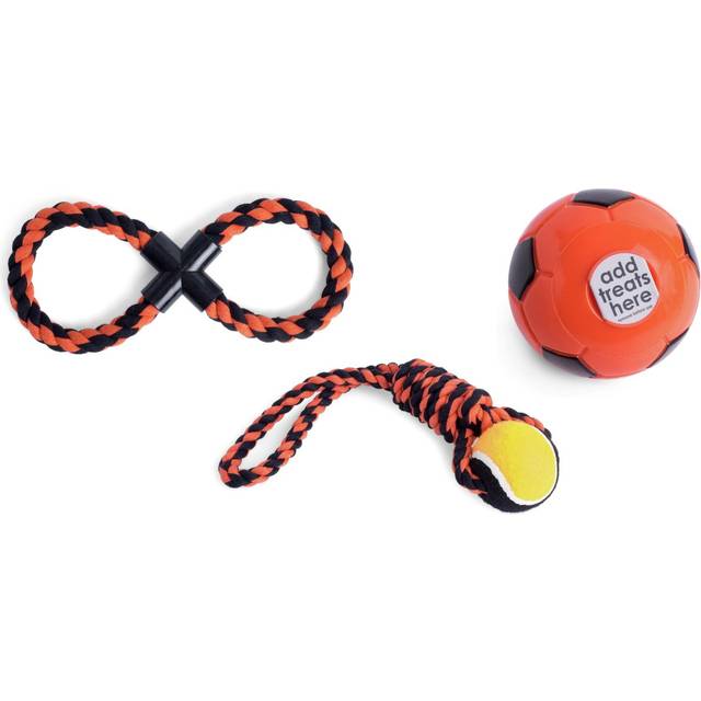 Petface Strong Tennis Ball Rope Dog Toy Set