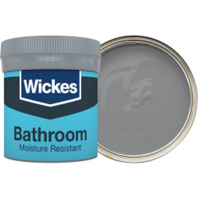 Wickes Bathroom Soft Sheen Emulsion Paint Tester Pot - Slate No.235 - 50ml