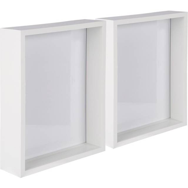 Nicola Spring - 3D Deep Box Photo Frames - White (26.5cm H x 21.5cm W x 6cm D)