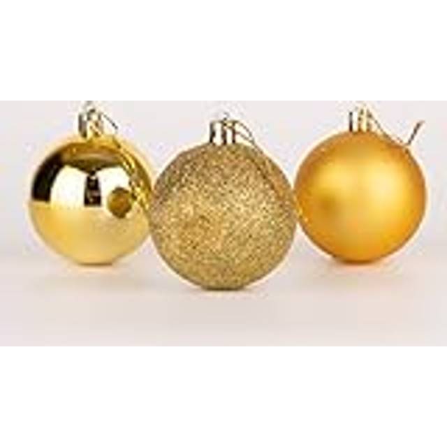(12Pcs, Gold) 50mm Christmas Baubles Shatterproof,Tree Decorations