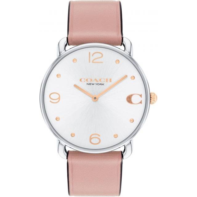 Coach Silver Elliot Pink Leather Watch - Silver