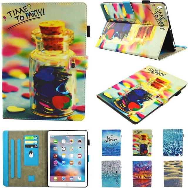 iPad Pro 10.5" / iPad Air (2019) Surfplattefodral med Stativfunktion och Korthållare - "Jar of Hearts" - Flerfärgad