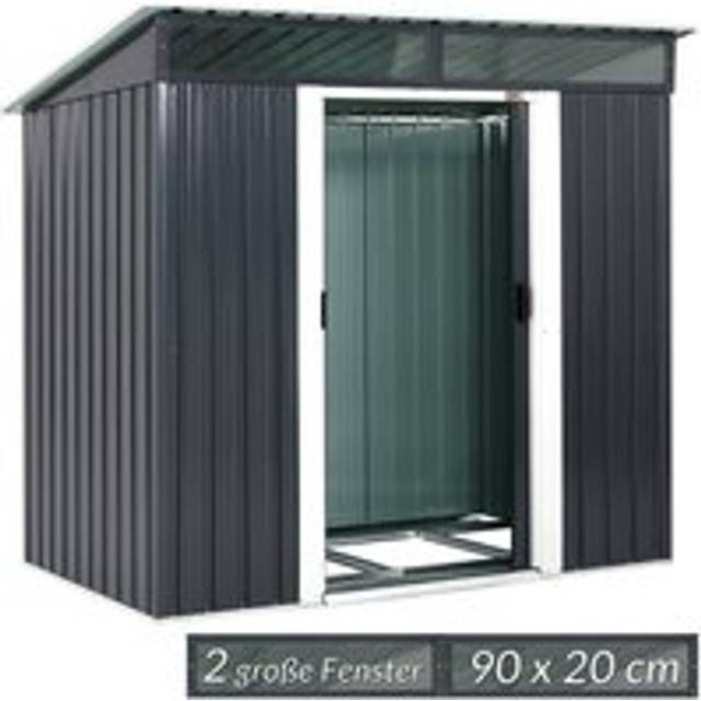 Garden Shed Anthracite Metal 656x410x591 ft with Pent Roof