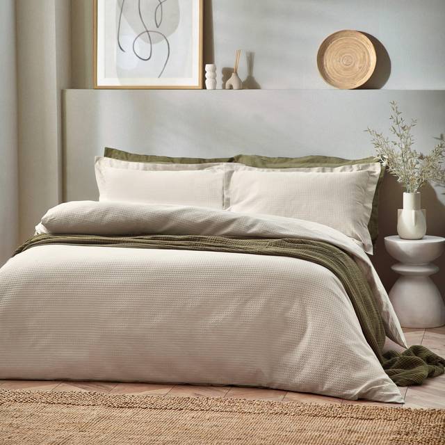 Yard Single Linen Waffle Duvet Set - Yard Living - Cream