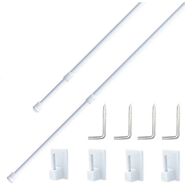 2Pcs Small Spring Tension Curtain Rod, Net Rod Extendable, Telescopic Curtain Rod for Net Curtain, Window, Kitchen