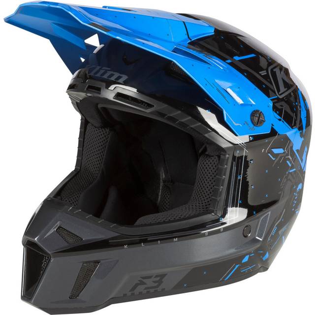 Klim F3 Recoil Snöskoterhjälm Electric Blå Lemonade