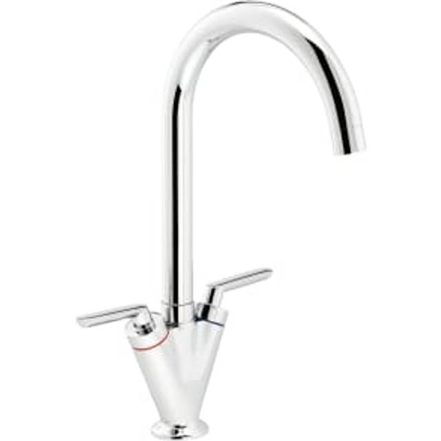 Eden Chrome Dual Lever Mono Kitchen Tap - Silver