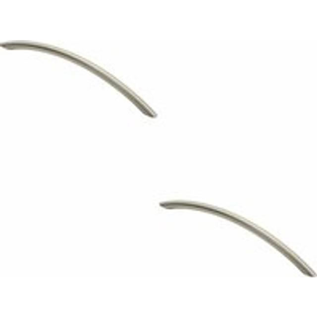 2x Curved Bow Cabinet Pull Handle 226 x 10mm 192mm Fixing Centers Satin Nickel