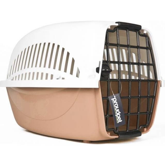 (Large, Brown) Hard PET CARRIER Dog Cat Animal Travel Crate Portable Kennel Cage Air Box