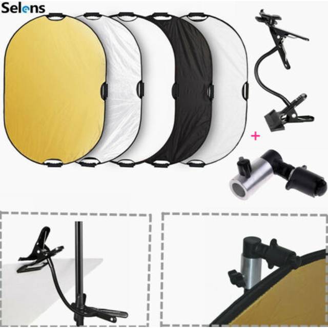 Light reflector 5in1 80x120cm photography studio photo diffuser with clamp clip