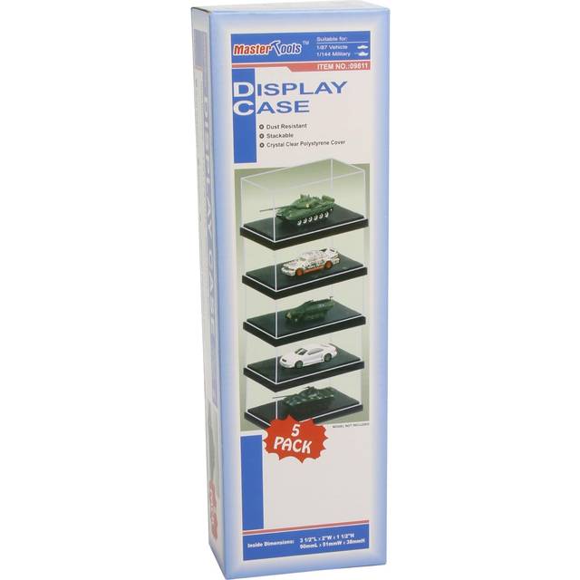 Trumpeter 90 x 51 x 38mm (x5) Crystal Clear Stackable Display Cases - Black