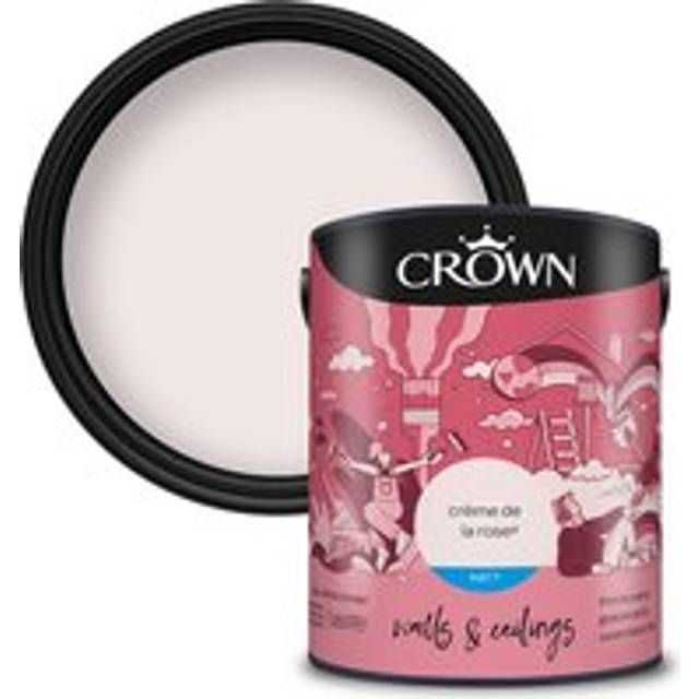 Crown Walls & Ceilings Creme De La Rose Matt Emulsion Paint 5L - Pink