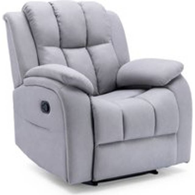(Grey) Brookline Technology Fabric Manual Recliner Chair