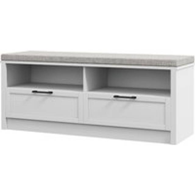 Homcom Shoe Bench With Removable Cushion, Shoe Storage Bench With Padded Seat, Open Compartments And Drawers