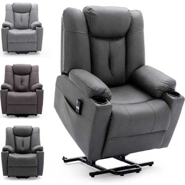 (Charcoal) Afton Electric Fabric Single Motor Riser Recliner Lift Mobility Tilt Chair