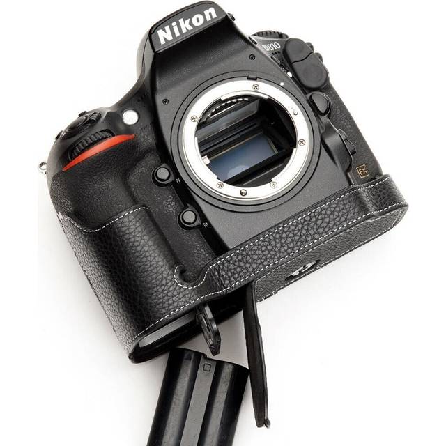 Genuine real leather half camera case bag cover for nikon d810 d800
