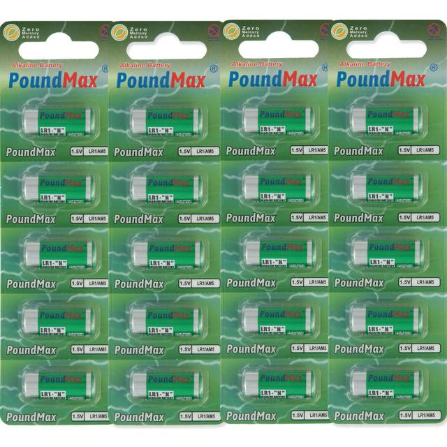 2 x poundmax 910a lr1 n type mn9100 1.5v alkaline batteries