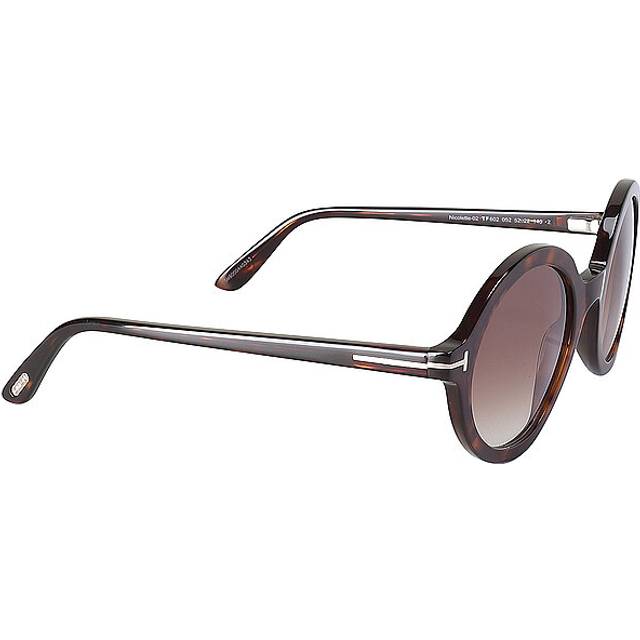 TOM FORD Kvinna FT0602 NICOLETTE-02 52K Solglasögon Acetat Havana Brun Rund Normal Skuggad