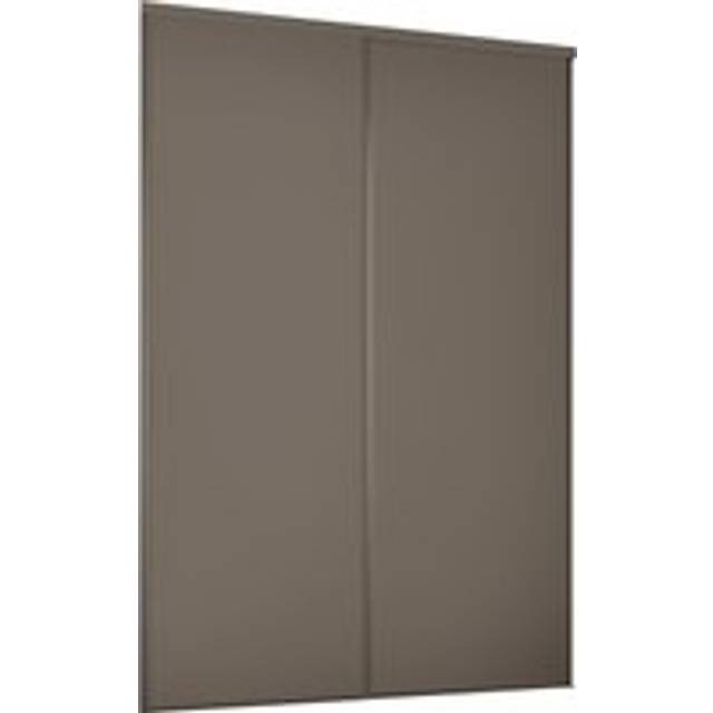 Spacepro Classic 2 Door Sliding Wardrobe Kit Stone 1185 x 2260mm in Grey Steel/MFC