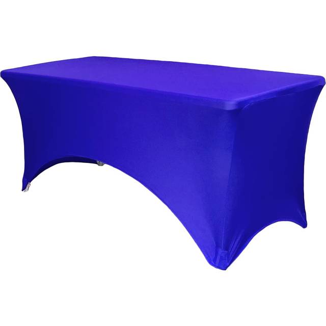YOUR cHAIR cOVERS - 5 ft Rectangular Fitted Spandex Tablecloths Patio Table cover Stretchable Tablecloth - Royal Blue