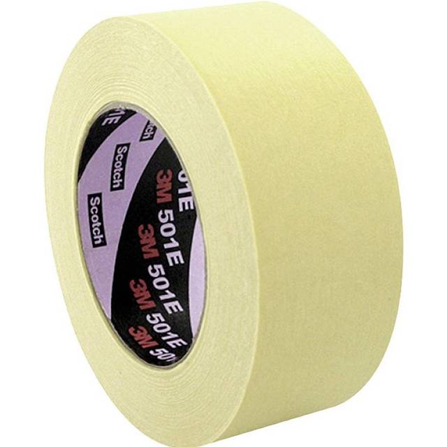 3M High Temperature Industrial Masking Tape 501E, Beige, 18 mm x 50 m - Cream