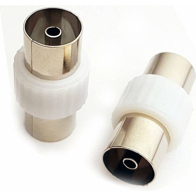 2x TV Aerial Female to Socket Coupler Adapter Cable Coax Extension Gender Joiner